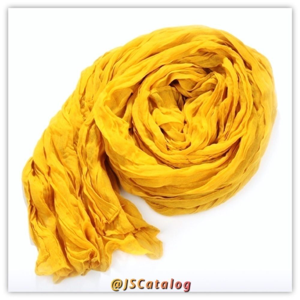 DARK YELLOW CHIFFON WOMEN SCARF